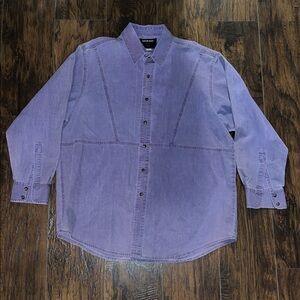 Stylish Men's Casual Purple Button-Down Shirt made in USA